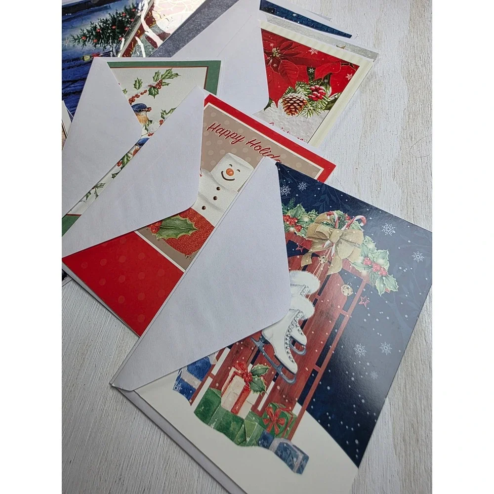 Assorted Christmas Holiday Greeting Cards Lot Vintage Style Cottagecore 20 plus